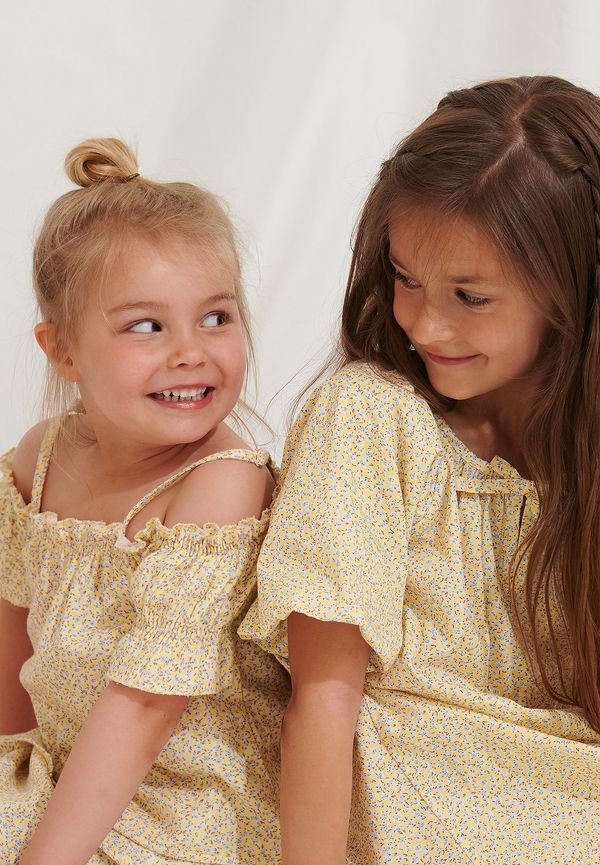 KIDS by NA-KD Ekologisk topp med puffärm - Yellow