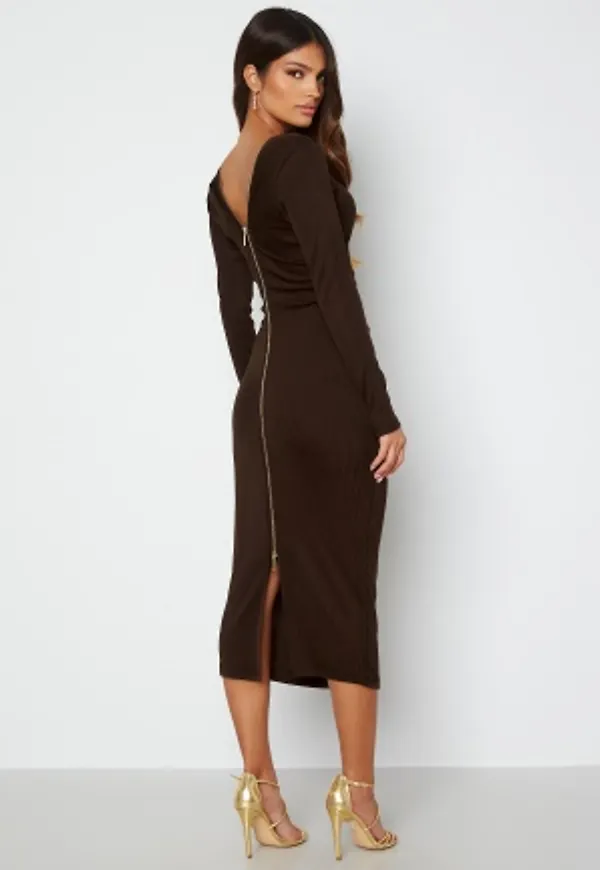 Chiara Forthi Donniela zip midi dress Dark brown XS