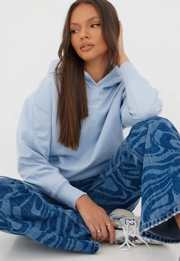 Calvin Klein Jeans Micro Branding Hoodie Hoodies Blue