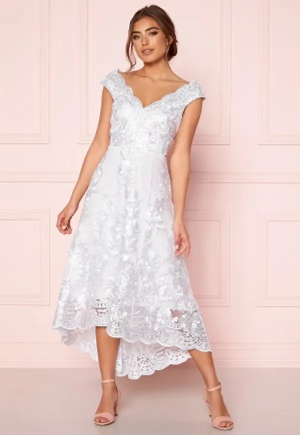 Goddiva Embroidered Lace Dress White M (UK12)