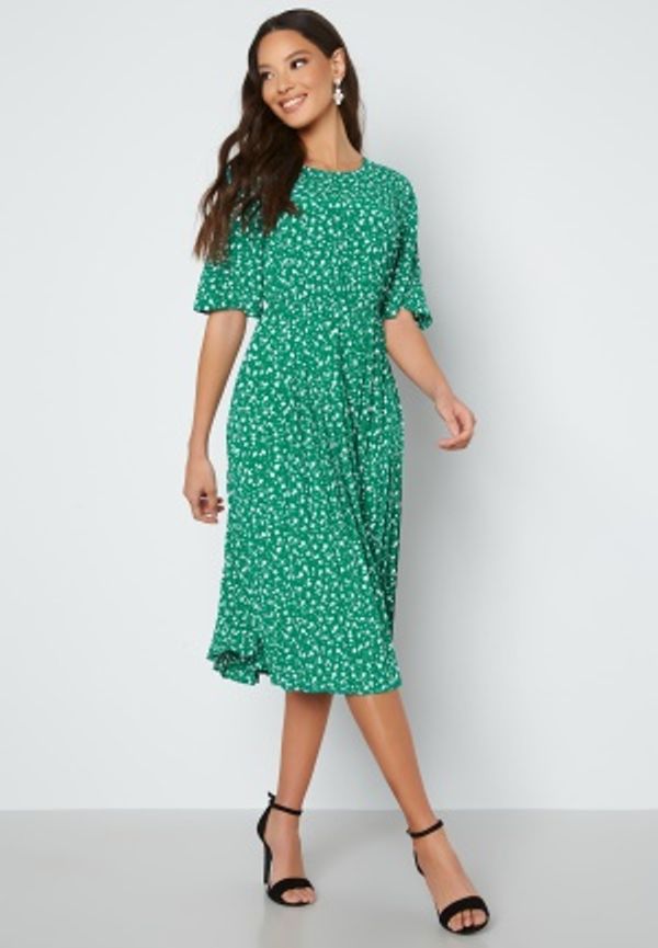 Happy Holly Eloise pleated dress Green / Floral 32/34