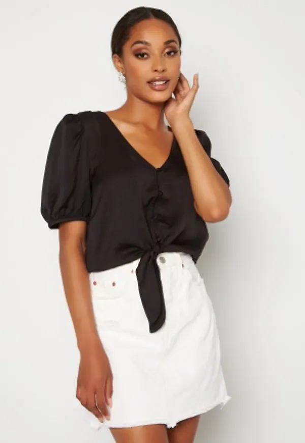 VERO MODA Sally SS Tie Shirt Black M