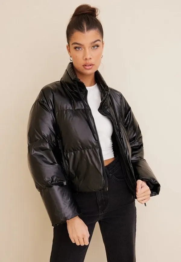 Michael Michael Kors Cropd Metallic Puffr Dunjackor