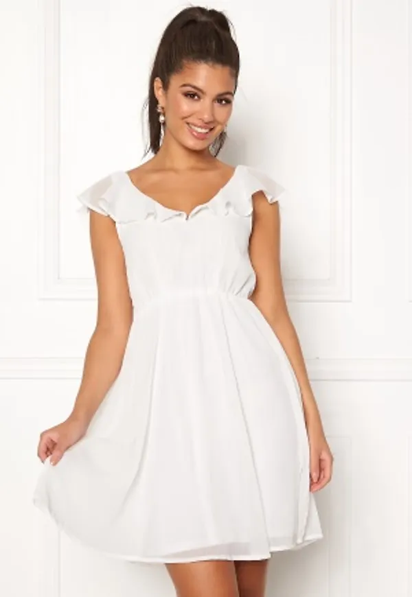 VILA Rannsil S/L Short Dress Cloud Dancer 40