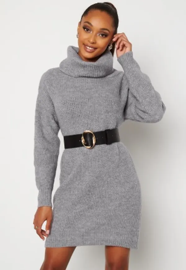 BUBBLEROOM Melissi knitted sweater dress Grey-blue L