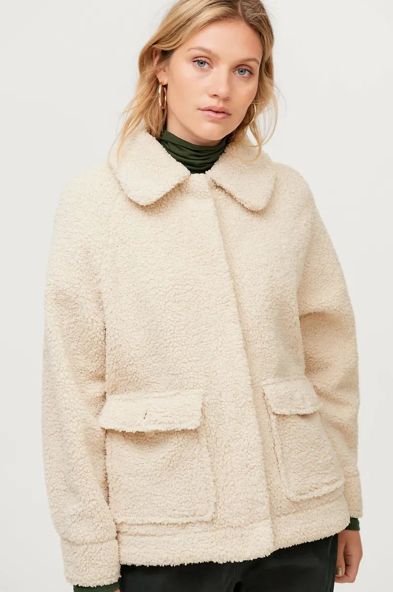 Ellos - Jacka Tess Oversize Pile - Natur