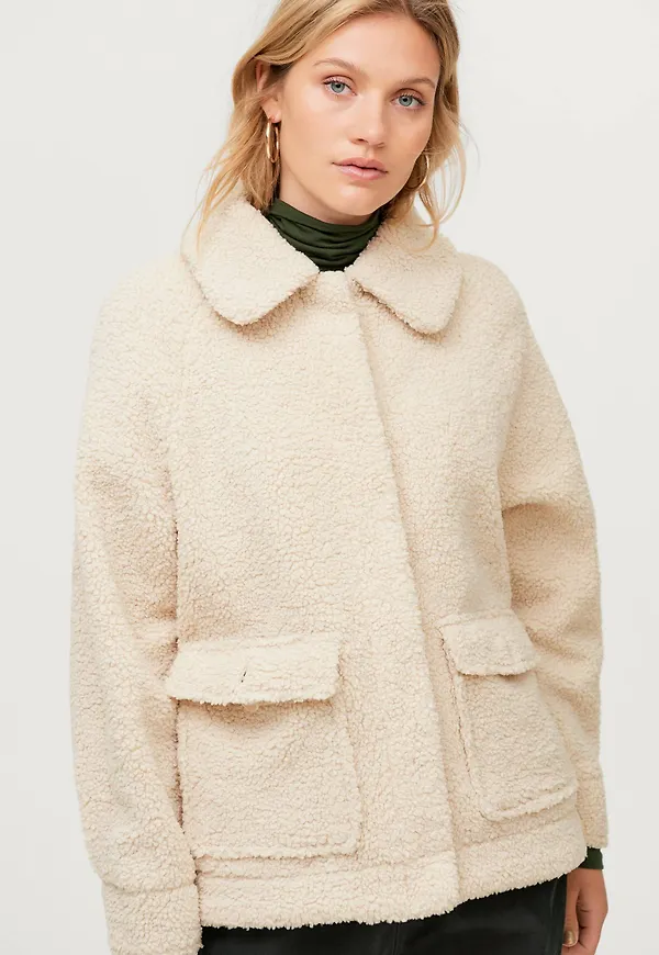 Ellos - Jacka Tess Oversize Pile - Natur