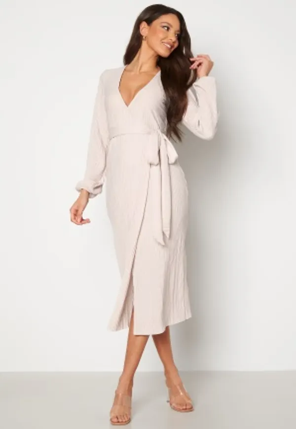 BUBBLEROOM Jolie wrap dress Light beige M