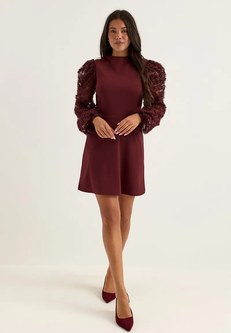 3D Floral Sleeve Dress