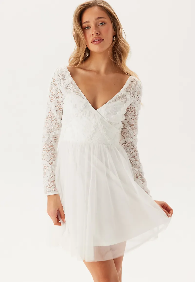 3D Flower L/S Lace Dress