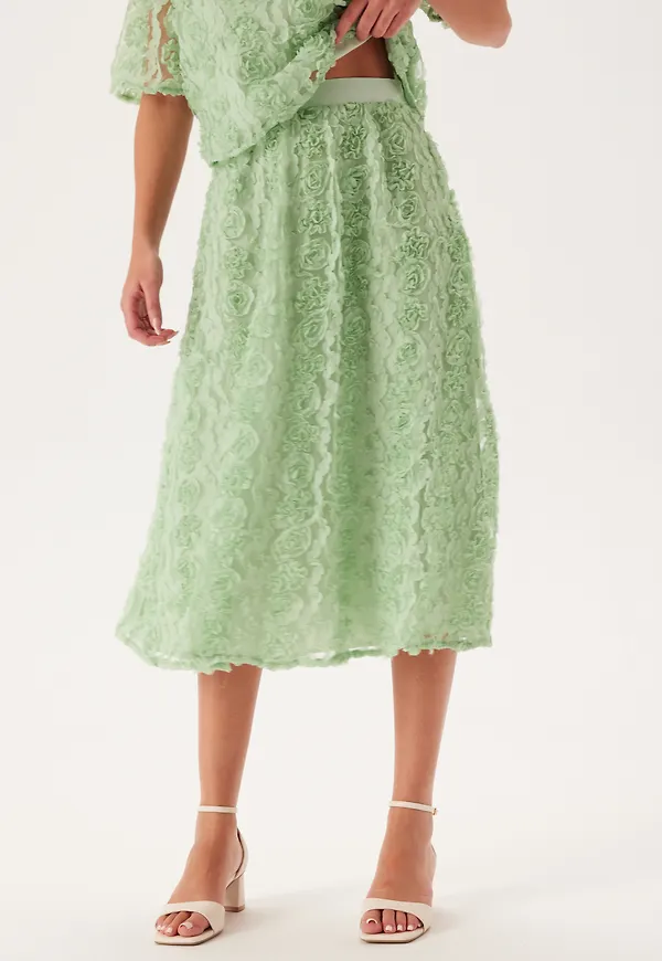 3D Flower Midi Skirt