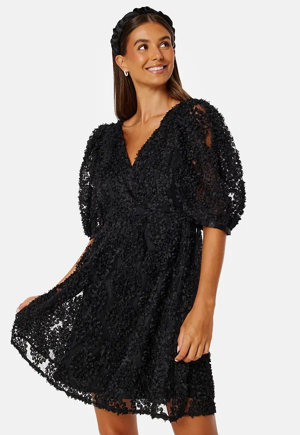 3D Puff Sleeve Dress
