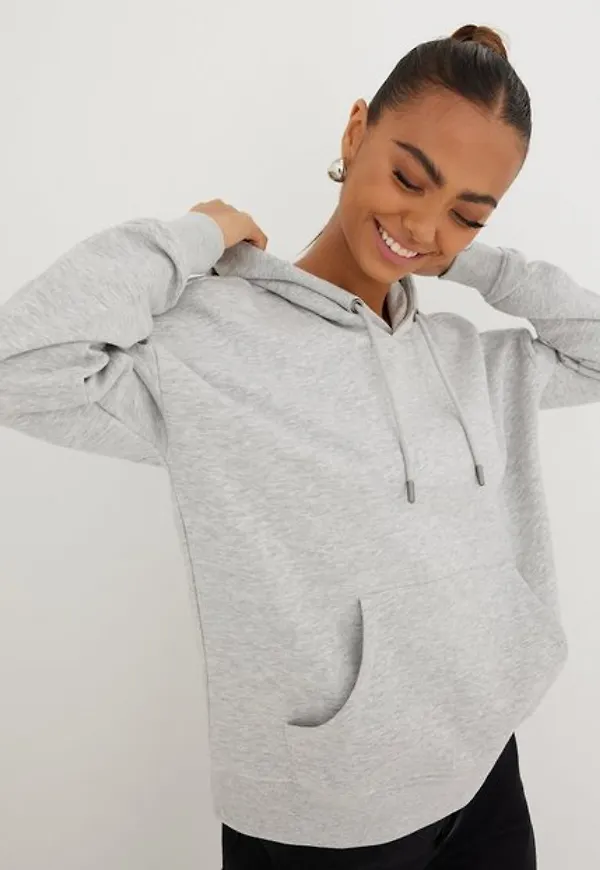 Only Onlfeel Life L/S Hood Noos Swt Hoodies Light Grey Melange