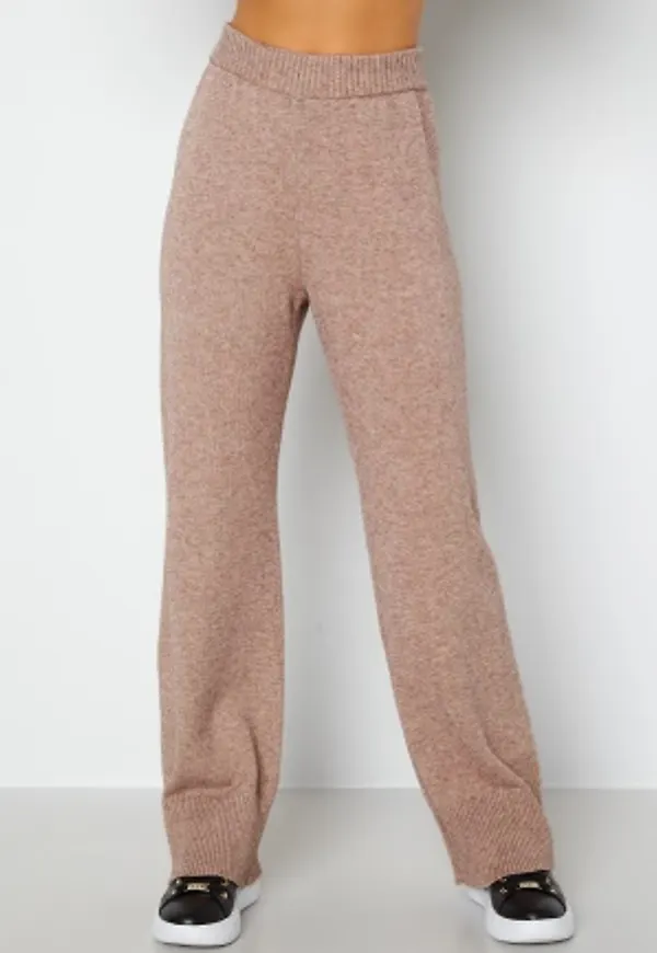 Bubbleroom Care Rinja Knitted Trousers Nougat / Melange L