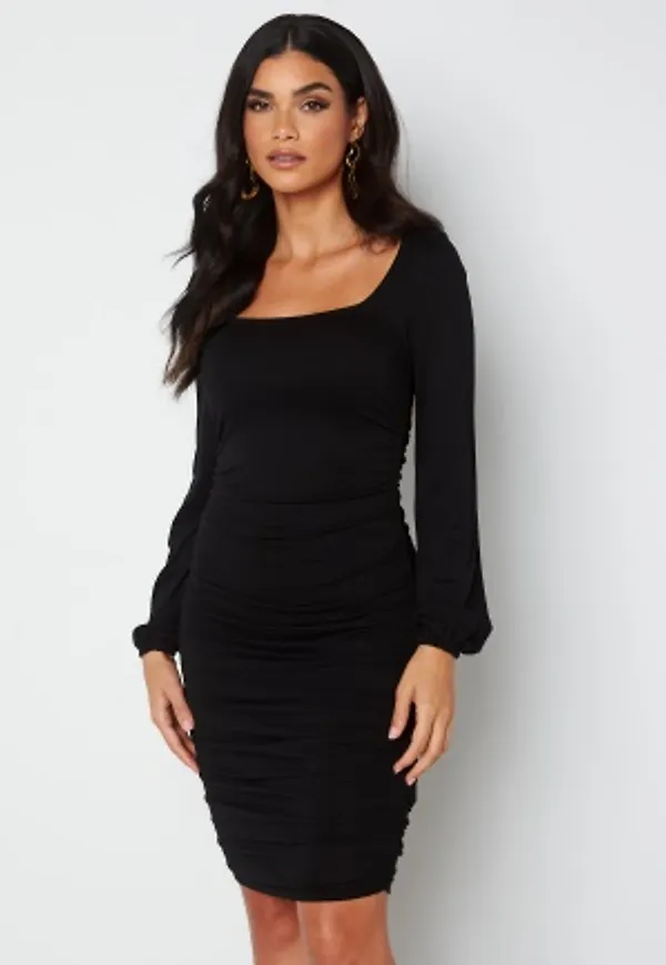 BUBBLEROOM Holland ruched dress Black XL
