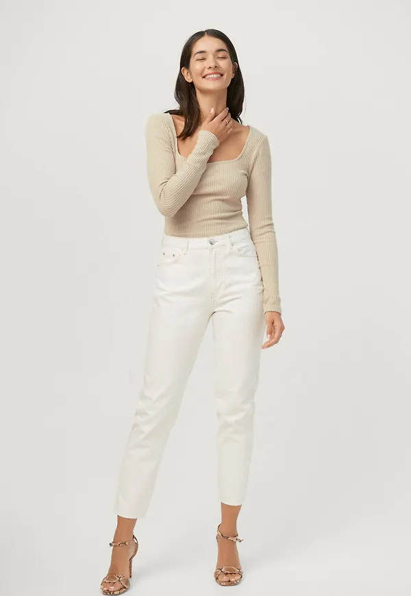 Gina Tricot - Jeans Dagny Mom - Vit