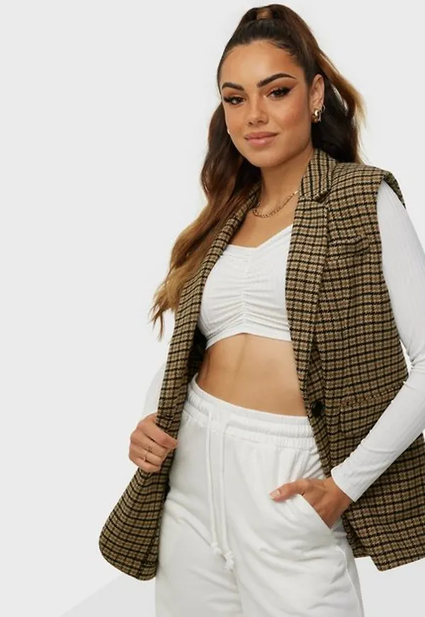 Vero Moda Vmlee Check Waistcoat Ga Västar