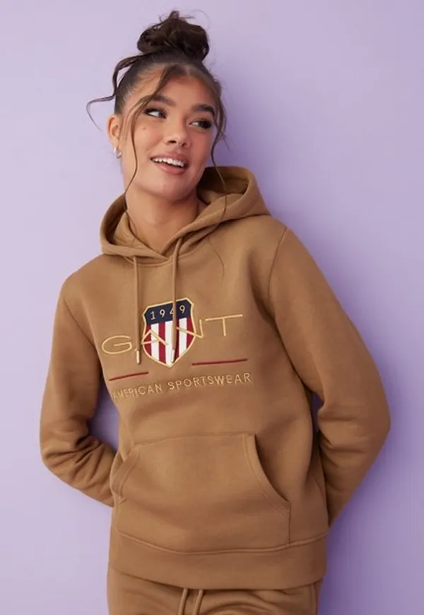 Gant Archive Shield Sweat Hoodie Hoodies Walnut