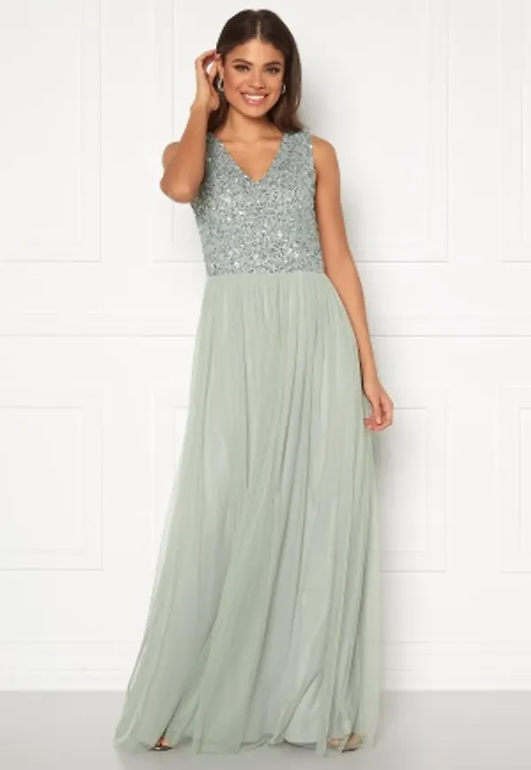 AngelEye Sequin Bodice V-Neck Maxi Dress Lily XS (UK8)