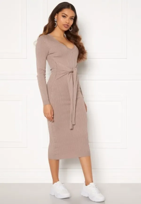 BUBBLEROOM Adelie knitted dress Light brown L