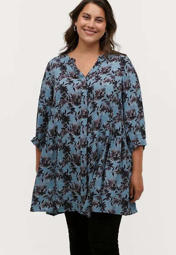 Zizzi - Tunika xLacto 3/4 Tunic - Blå