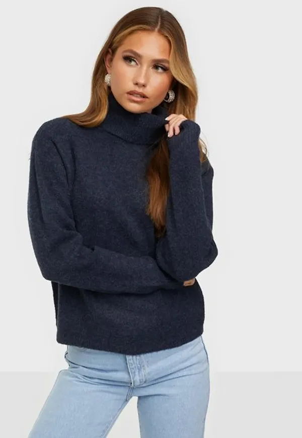 Pieces Pcskyla Ls Roll Neck Wool Knit Bc Stickade tröjor Sky Captain