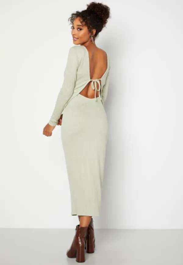 BUBBLEROOM Lennon fine knitted dress Dusty green L