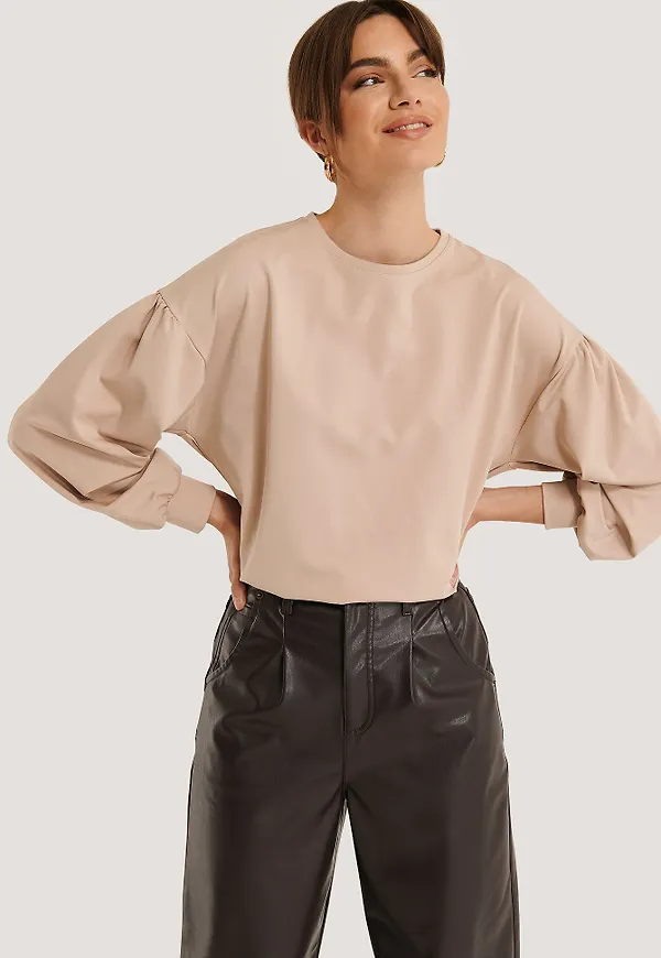 NA-KD Trend Topp Med Puffärm - Pink