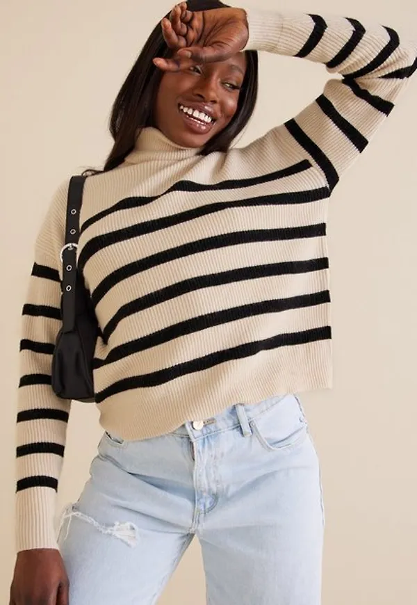 Vila Vistripy L/S Knit Top Stickade tröjor