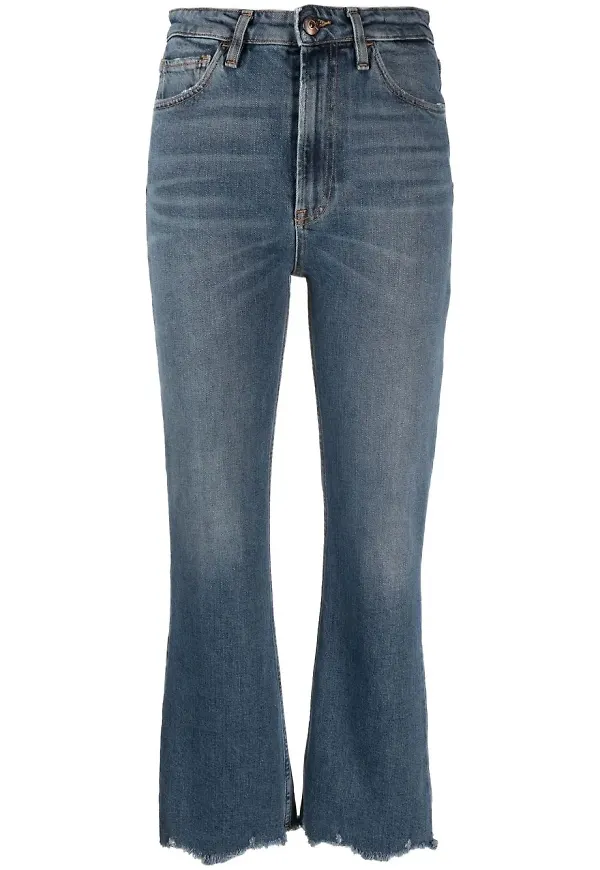 3x1 bootcut-jeans med hög midja - Blå