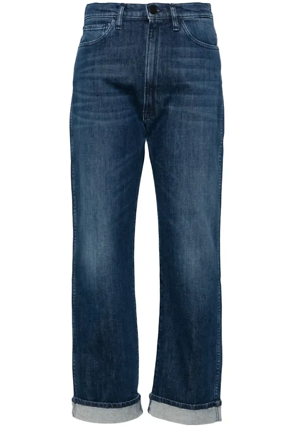 3x1 croppade jeans - Blå