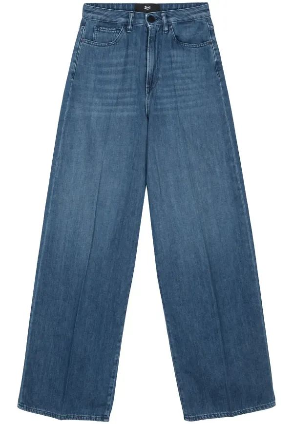 3x1 Flip wide leg-jeans - Blå