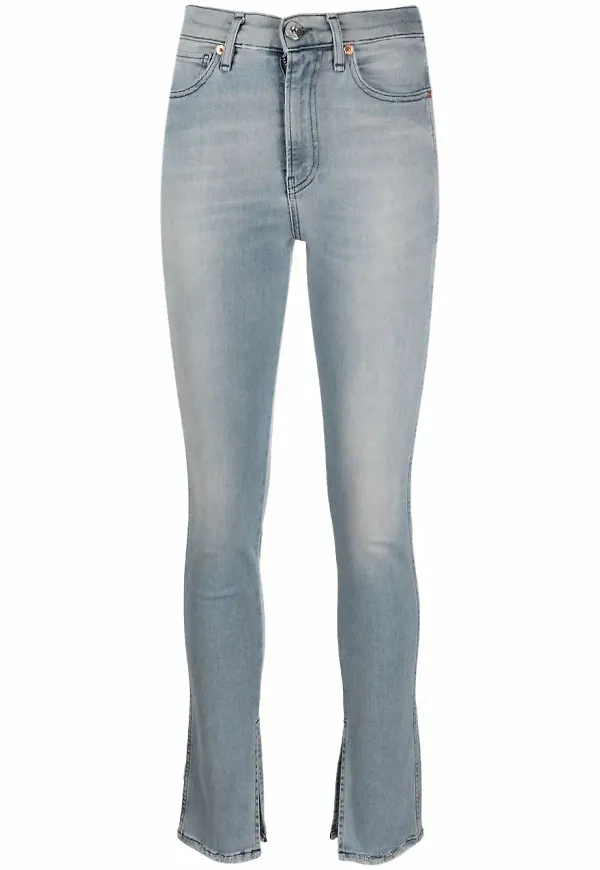 3x1 skinny-jeans med slits - Blå