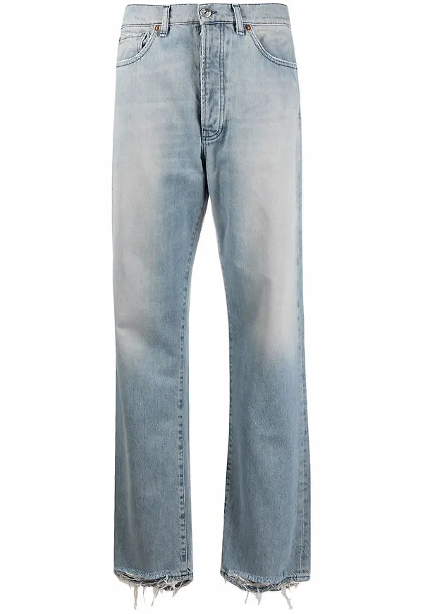 3x1 straight-jeans med hög midja - Blå