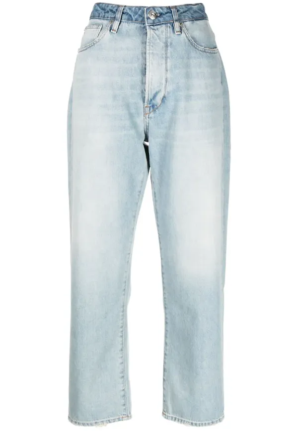 3x1 straight-jeans med låg midja - Blå