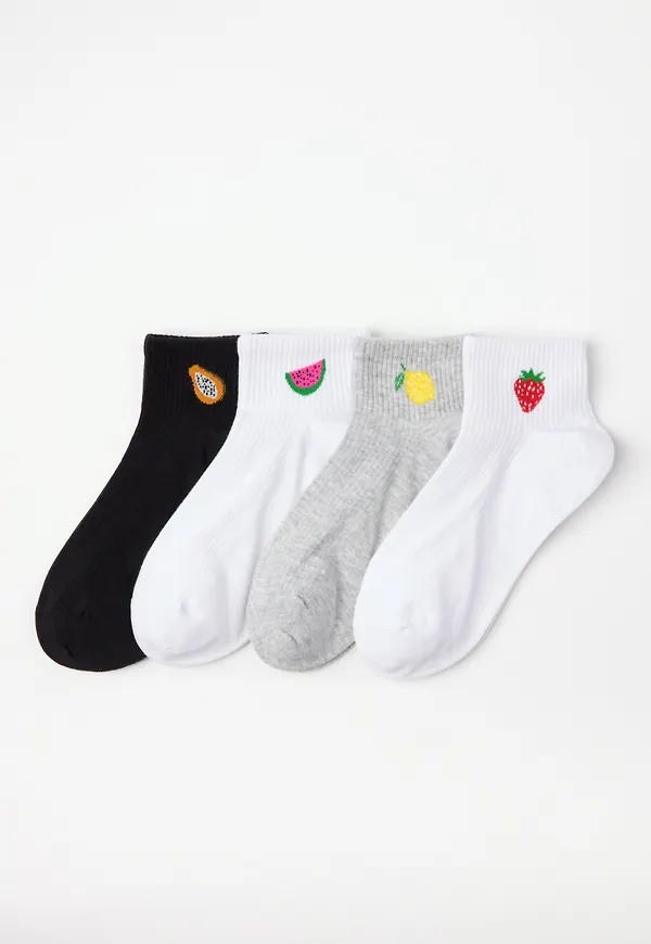4-pack ankelstrumpor med frukter