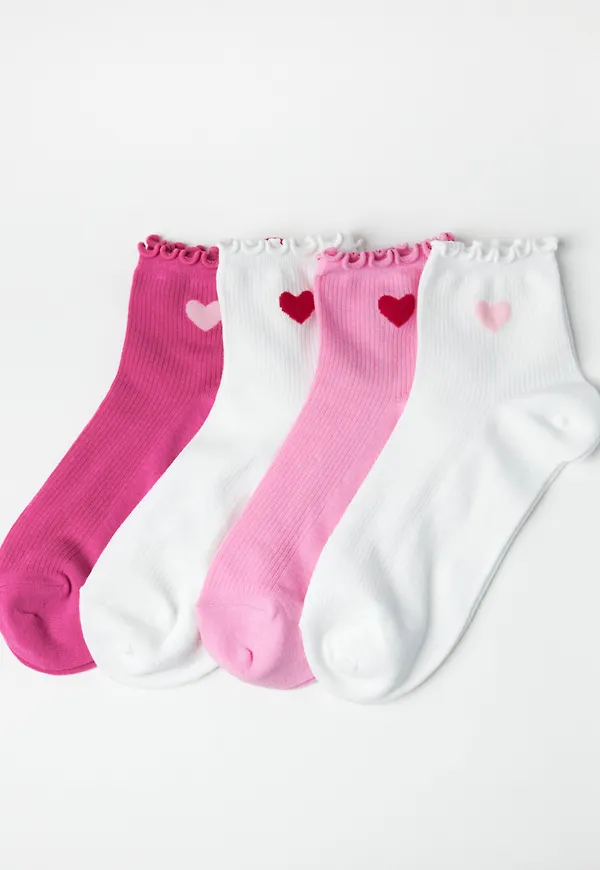 4-pack ribbade ankelstrumpor
