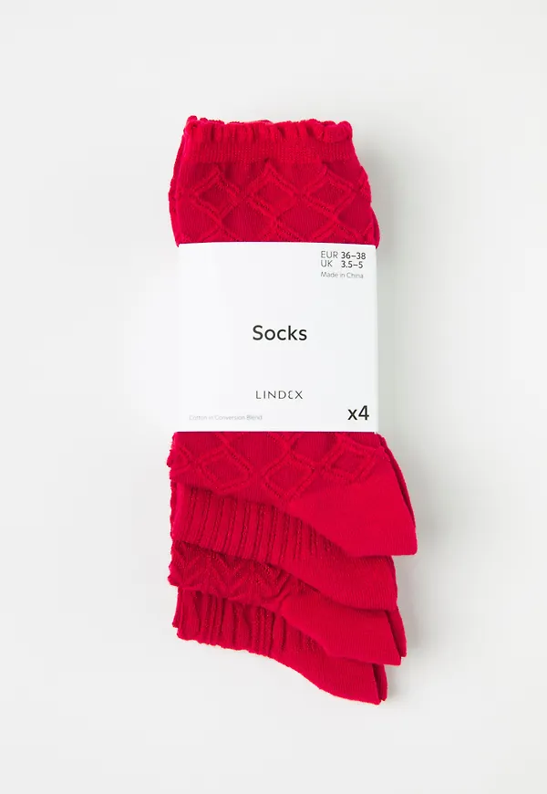 4-pack strumpor med struktur