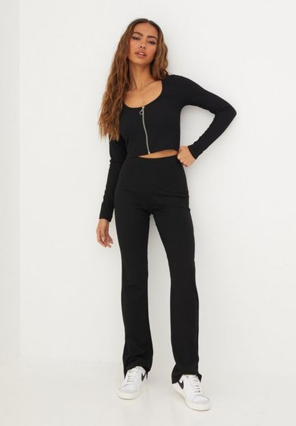 NLY Trend Ribbed Zip Set Jumpsuits Svart