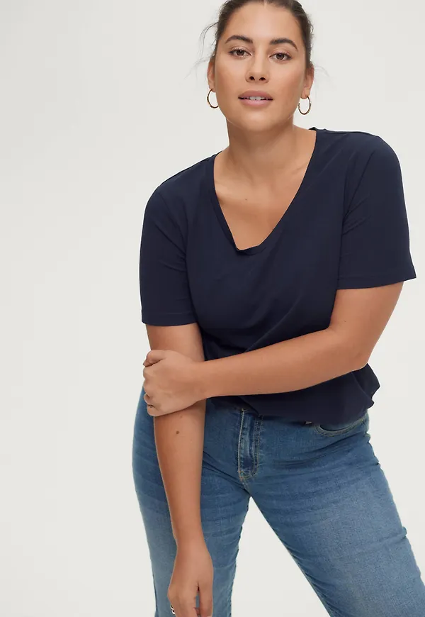 Zizzi - Topp S/S T-shirt - Blå