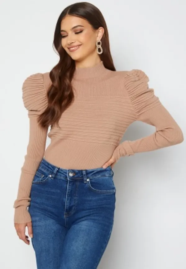 Blue Vanilla Puff Sleeve Jumper Camel L