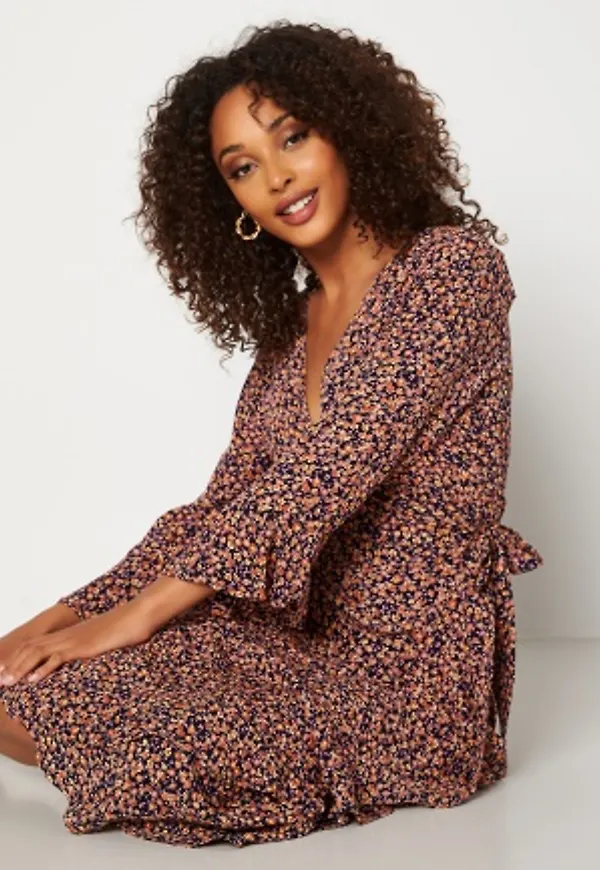 Y.A.S Blima 3/4 Midi Wrap Dress Sky Captain XS