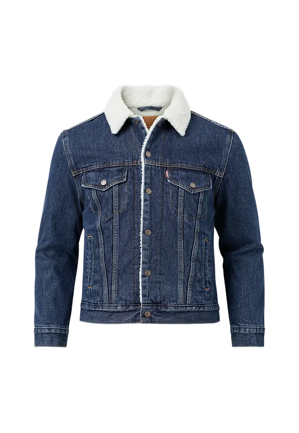 Levi's - Jeansjacka Ex Boyfriend Sherpa Trucker Addicted T - Blå