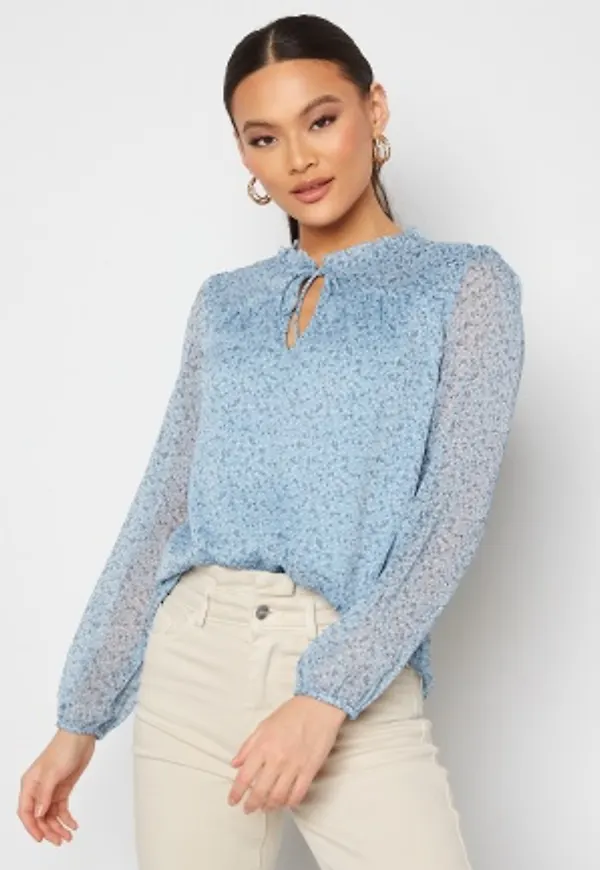 ONLY Ditsy L/S Blouse Dusty Blue AOP:VIOLA XS
