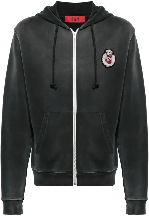424 hoodie med logotyp - Grå