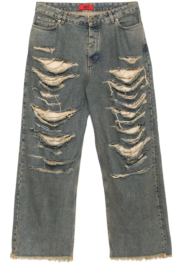 424 jeans med slitning - Blå