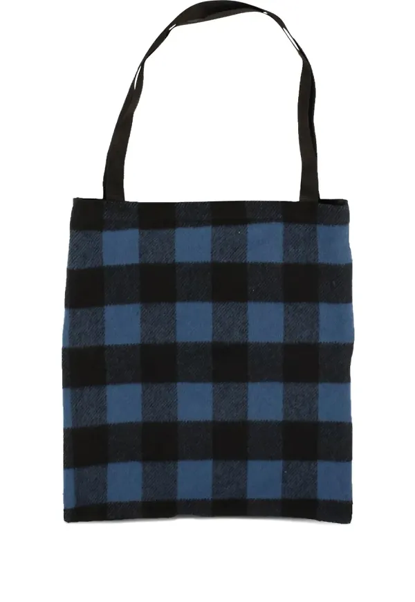 424 On Fairfax rutig totebag - Svart