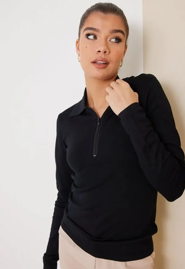 Sisters Point Hia-Zip Knit Stickade tröjor