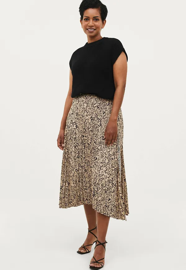 Dagmar - Omlottkjol Loella Print Skirt - Natur