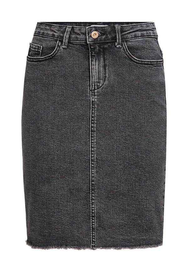 Only - Jeanskjol onleliza Reg Rawedge Dnm Skirt - Grå